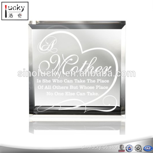 Custom made acrylic heart design glass paperweight/acrylic paperweight with customized logo